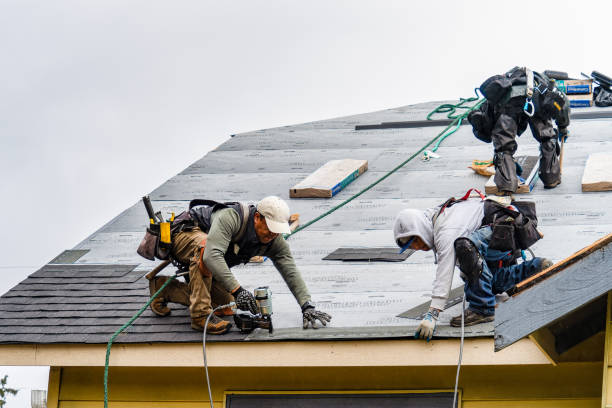 Professional Gutter Installation technician working in Northport, NY